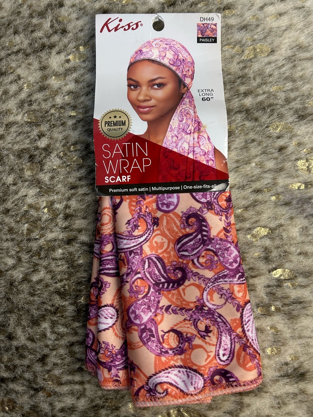 5 for $25🔥Kiss Paisley Satin Wrap 60" Extra Long- New